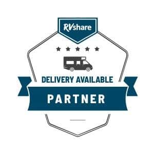 A badge that says delivery available partner