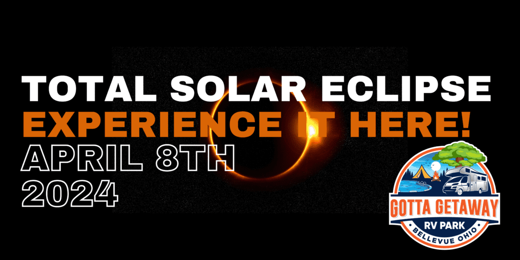 2024 Total Solar Eclipse banner at Gotta Getaway RV Park