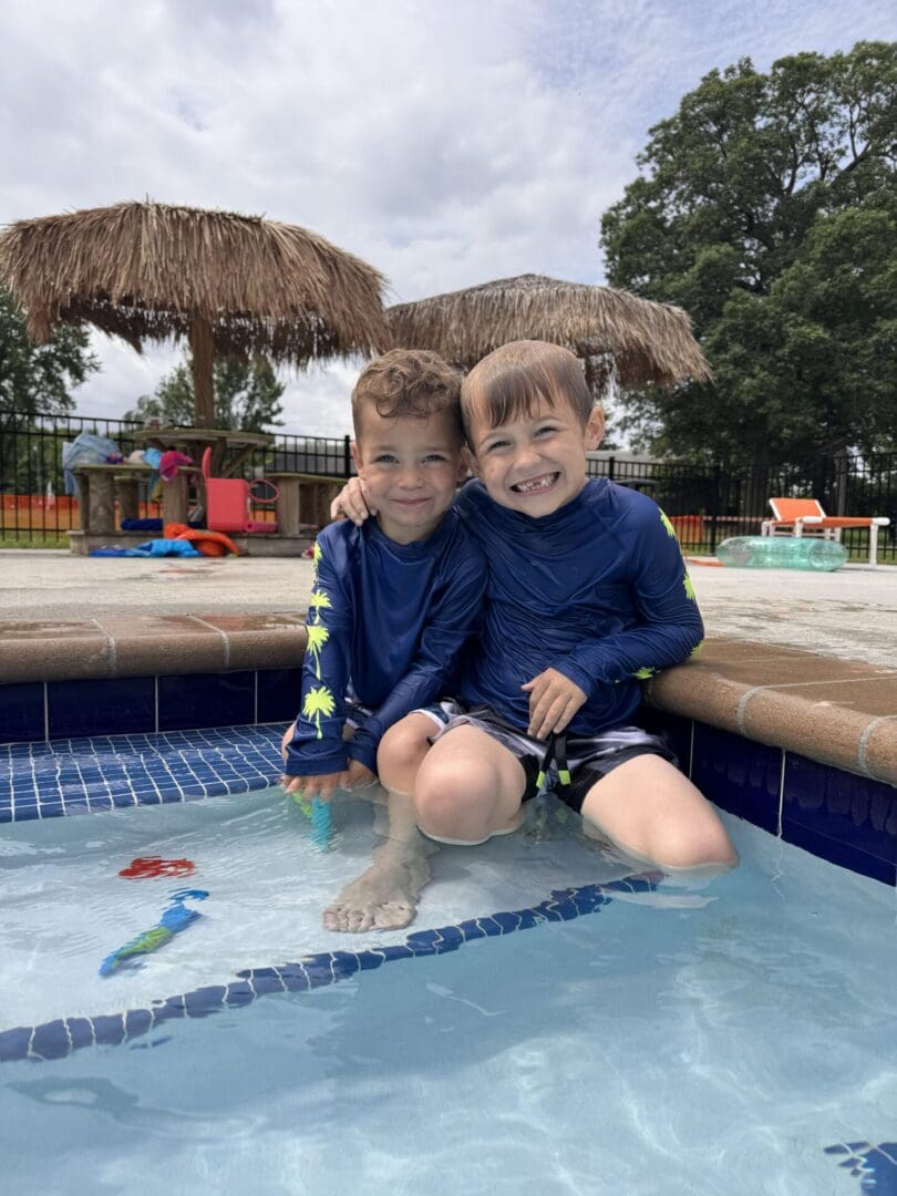 Kids playing in the pool