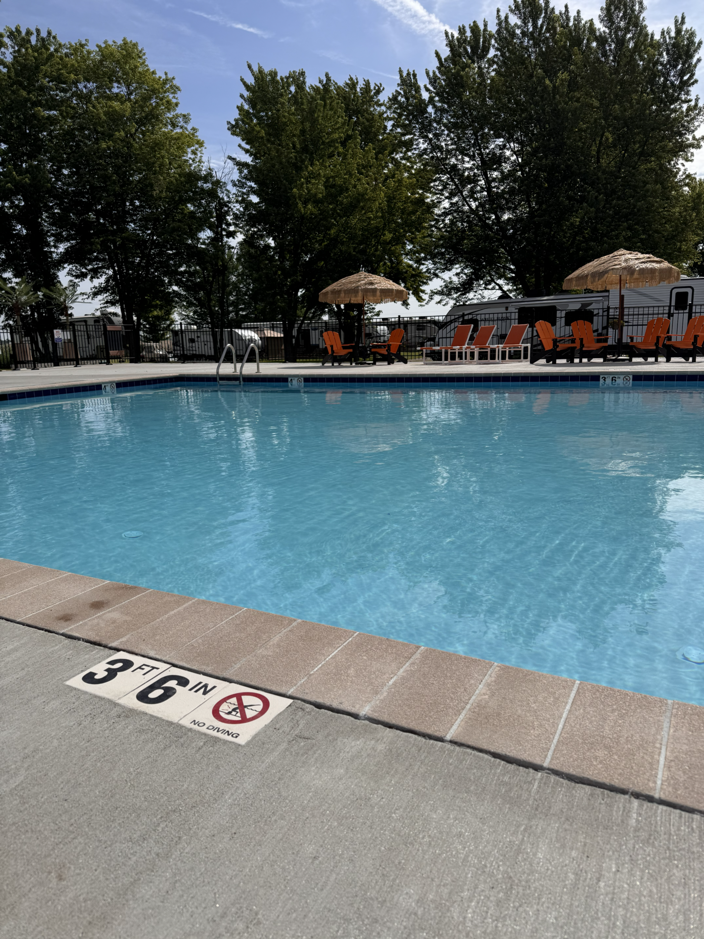 Poolside view of the heated pool