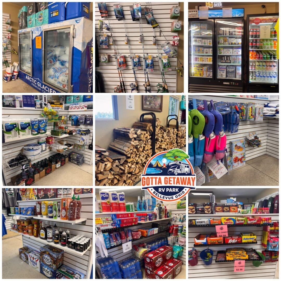 Camp store photo collage